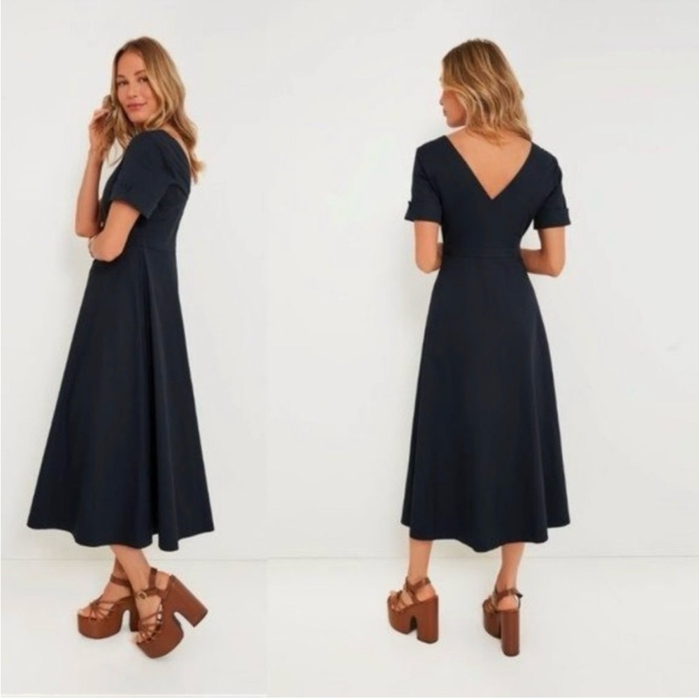 Tuckernuck Navy Kate Button Down Poplin Cotton Everyday Maxi Dress Size S